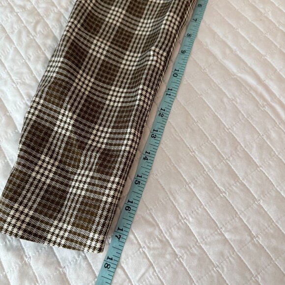 Urban Threads Womens Plaid Blazer Jacket Brown/White S - Picture 10 of 10